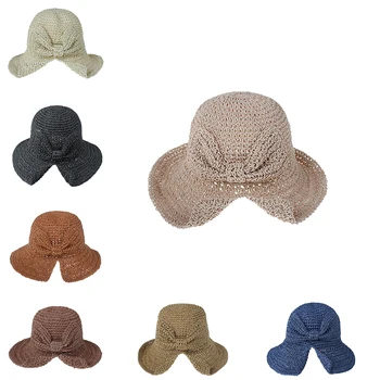 2020 Naujas Vasaros moterų skrybėlę, rankų šiaudines skrybėles nėrimo arge-ilgis tuščiaviduriai skėtį nuo saulės veidrodėliai moterims saulės, skrybėlę, Lauko