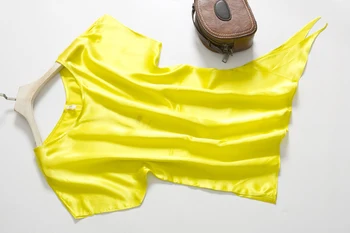 2020 naujas šilko, šilko, šilko raglan rankovėmis nereguliarus moteriški marškinėliai (specialios)