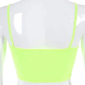 2020 Neon Streetwear Moteris Fluorescencijos Spalva Trumpas Rasos Bamba Camisole Seksualus Viršūnes Treniruotės Bralette Streetwear JS0188