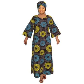 2021 M. Long Maxi Suknelė Afrikos Suknelės Moterims Dashiki Plius Dydis Suknelė Ponios Tradicinių Afrikos Drabužių Dreess Su Skara