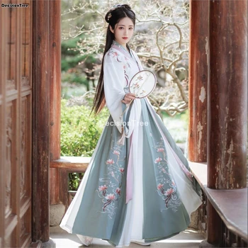 2021 moteris kinijos tradicinės hanfu tango kostiumas skraiste, cosplay kostiumų suaugusiųjų vykdymo etapą šokių suknelė cheongsam apranga suknelė