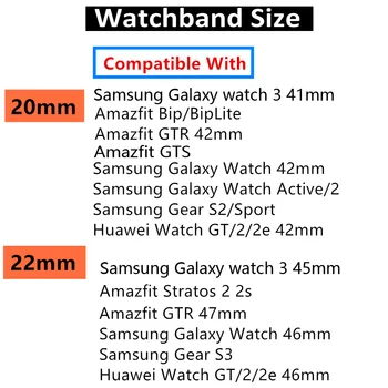 20mm/22mm dirželis Huawei wtach GT 2/2e/pro Samsung Pavarų S3/sporto Silikono apyrankę juosta Galaxy žiūrėti 3 45mm/46mm/42mm/Active 2