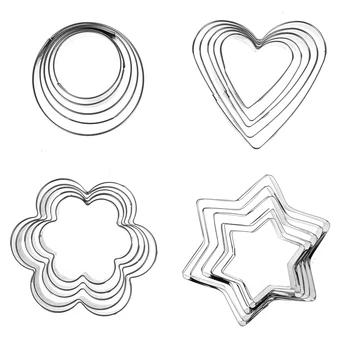 20PCS Star/Širdies/Gėlių/Apvalios Formos Nerūdijančio Plieno Kepimo Cookie Cutter 