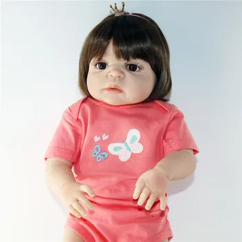 22inch 55cm Full silikono Vinilo Princesė Bamblys Kūdikių Lėlės modeliavimas Mergaičių Gimtadienio Dovana Metu Vaikų Žaisti Namus Žaislas