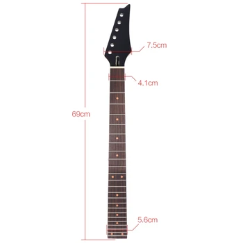 24 Frets Naujas Pakeitimas Klevas Kaklo Raudonmedžio Fretboard Fingerboard už elektrine Gitara, Juoda