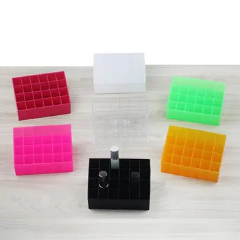 24 Tinklelis Lūpų Turėtojas Plastiko Kosmetikos Organizatorius Lūpų Dažų Display Rack Nešiojamų Makiažas Saugojimo Dėžutė