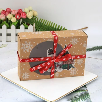 24 Vnt Kalėdų Slapukas Dėžutes, Dovanų Dėžutes, Cupcake Dėžės su Aiškiai Langą Popieriaus Kalėdos 