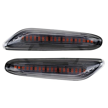 2VNT Automobilio Šviesos diodų (LED Dinaminis Teka Posūkio Pusėje Šviesos Indikatorių Lempa BMW X1 X3 E46 E60 E61 E81 E82 E88 E90 E91