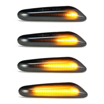 2VNT Automobilio Šviesos diodų (LED Dinaminis Teka Posūkio Pusėje Šviesos Indikatorių Lempa BMW X1 X3 E46 E60 E61 E81 E82 E88 E90 E91