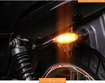 2vnt/komplektas 12V Motociklo Posūkio Signalo Žibintai Vandeniui ABS LED Kryptimi Geltonos Lemputės Motociklo žibinto korpusą