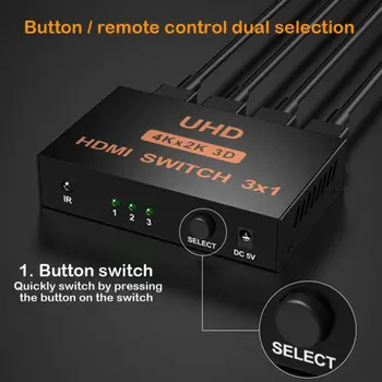 3 1. Hdml Splitter Įjunkite Adapterį Switcher 4K Ultra Hd-Hdcp 3D Hdr Su Nuotolinio Hdml Jungiklis Switcher
