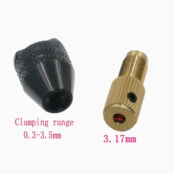 3.17 mm Elektros variklio veleno Mini Tvirtinimo Laikiklio Apkaba, 0,3 mm,-3.5 mm Maži, Kad Grąžtas Micro Chuck tvirtinimo įtaisas įrankis detalės
