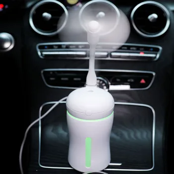 3 in 1 Aromatas Ultragarsinis Širdies Drėkintuvą Oro Valytuvas Naktį LED Lemputė USB Ventiliatorius Automobilio oro gaiviklis