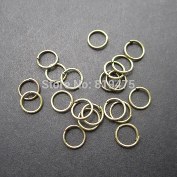 (300 vienetų/lot) 9*7mm Metalo Šuolis Žiedai & Split Žiedai Bronzos Spalvos Metalo Radiniai juvelyrika priėmimo Didmeninės