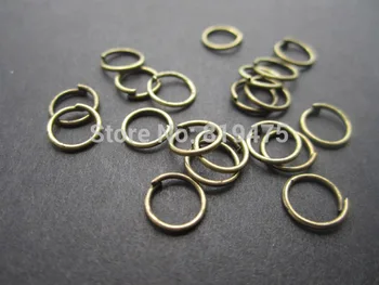 (300 vienetų/lot) 9*7mm Metalo Šuolis Žiedai & Split Žiedai Bronzos Spalvos Metalo Radiniai juvelyrika priėmimo Didmeninės