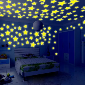 30PC sienų lipdukai vaikams kambariai Fluorescencinis Švytėjimas Tamsoje Žvaigždžių Sienų Lipdukai kambarį apdailos adesivo de parede sienų dekoras