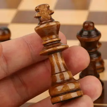 30X30cm Magnetinės Medinės Sulankstomos Šachmatų Rinkinį su Veltiniai Žaidimo Lentos Interjero Saugojimo Suaugusiems, Vaikams, Pradedantiesiems Didelių Šachmatų Lenta