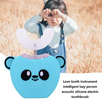 360 Laipsnių Lūpų Priežiūra Vaikams, Automatinė Sonic Elektros dantų šepetėlį U Formos Galva su Muzika Vaikams USB Įkrovimo Dantis Balinti