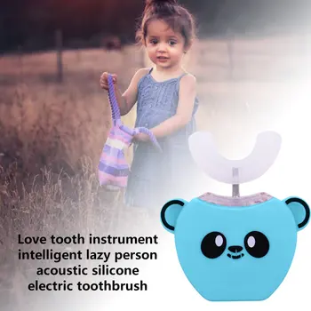 360 Laipsnių Lūpų Priežiūra Vaikams, Automatinė Sonic Elektros dantų šepetėlį U Formos Galva su Muzika Vaikams USB Įkrovimo Dantis Balinti