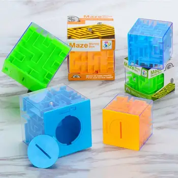 3D Cube Puzzle Labirintas Žaislas Piggy Bank Pinigų Banko Monetas talpinimo Vaikams, Žaislai, seifas Automatinė Indėlių Banknotų Kalėdų Dovana