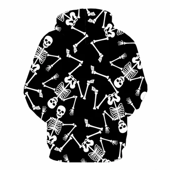 3d Hoodies Kaukolė Hoodie Vyrų Skeletas Bliuzono Anime Hip-Hop 3d Atspausdintas Roko Marškinėlius Spausdinti Unisex Juokingi Žiemos Kišenėje Vyras