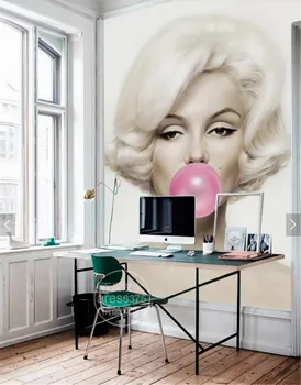 3d Marilyn Monroe pučia burbulą freskos freska 3d plytų sienos freskos 3D sienos foto tapetai, freskos sofa fone