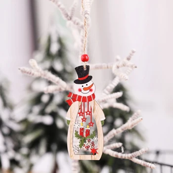 3D Mediniai papuošalai Kalėdų eglutę Pakabukas Santa Claus Sniego Tuščiaviduriai Žvakė Kalėdų Ornamentu Naujųjų Metų Šaliai, Dovanų Puošimas