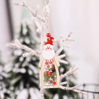 3D Mediniai papuošalai Kalėdų eglutę Pakabukas Santa Claus Sniego Tuščiaviduriai Žvakė Kalėdų Ornamentu Naujųjų Metų Šaliai, Dovanų Puošimas