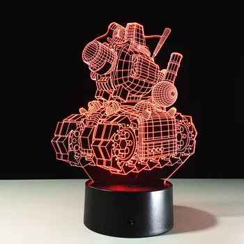 3D Vaizdo iliuzija Animacinių filmų Bakas, lempa, Skaidri Akrilo Naktį Šviesos diodų (LED) pasakos Lampa Spalvų keitimas Palieskite Lentelė Bulbing Šviesos