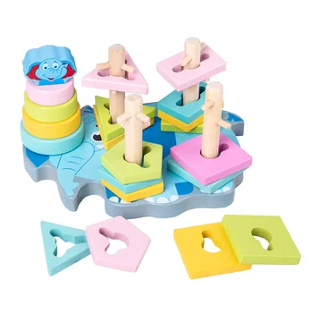 3pcs Vaikams Spalvingi Mediniai Mini Aplink Karoliukai Anksti Švietimo Žaislas Montessori Juokingi Žaislai, Dovanos Vaikams Baby