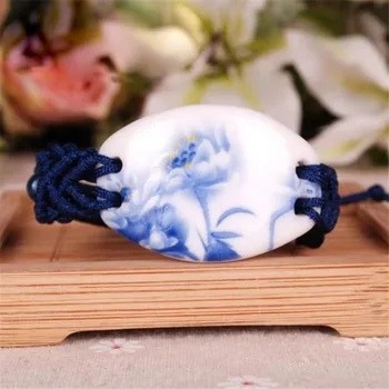 3UM Naujas Prekės ženklas Prabanga Keramikos Chip Moterų Derliaus Apyrankė, Elegantiškas Kinų Stiliaus Apyrankę Su Stygos Moteris