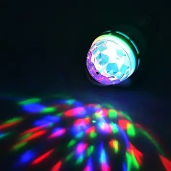 3W AC90-260V Spalvinga Auto Sukasi RGB LED Lemputės Scenos Šviesos Disco DJ Šalies Lempos Atostogų Lemputė Baras KTV Apšvietimas