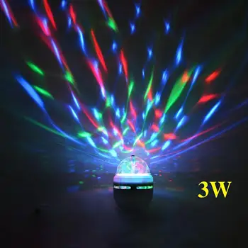 3W AC90-260V Spalvinga Auto Sukasi RGB LED Lemputės Scenos Šviesos Disco DJ Šalies Lempos Atostogų Lemputė Baras KTV Apšvietimas