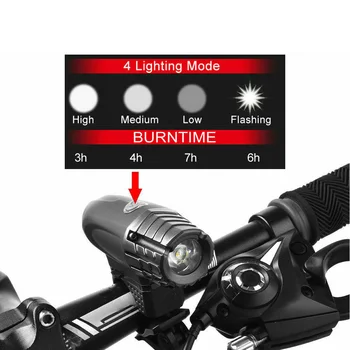 4 Režimai Bike Bicycle Light USB LED Įkrovimo Kalnų Ciklo Priekio Atgal Žibintų Lempos Super Ryškus Žibintuvėlis Naujas