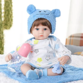 45cm Vinilo Modeliavimas Atgimimo Lėlė Baby Minkštos Guminės Lėlės Mados Vakarų Stiliaus Kūdikių Ankstyvojo Ugdymo Žaislas Gimtadienio dovana