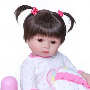 47cm Mielas viso Kūno Silikono Reborn Baby Gali Maudytis Vandens Tikroviška Boneca Bebe Žaislas Vaikiška Lėlė Girl Gimtadienio Dovanos