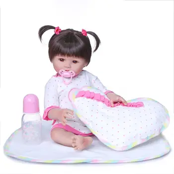 47cm Mielas viso Kūno Silikono Reborn Baby Gali Maudytis Vandens Tikroviška Boneca Bebe Žaislas Vaikiška Lėlė Girl Gimtadienio Dovanos