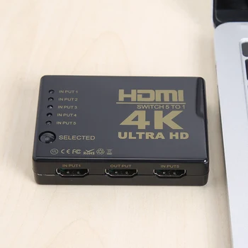 4K 2K Ultra HD 5x1 HDMI Jungiklis Splitter 5 Langelyje Įvesties Ir 1 Išvesties Video Switcher Selektorių Adapteris su Nuotolinio Valdymo KOMPIUTERĮ, DVD ir HDTV