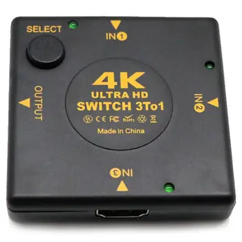 4K HDMI Switch Box Selektorių 3 In 1 Out kvm Audio Extractor Hub Splitter Switcher