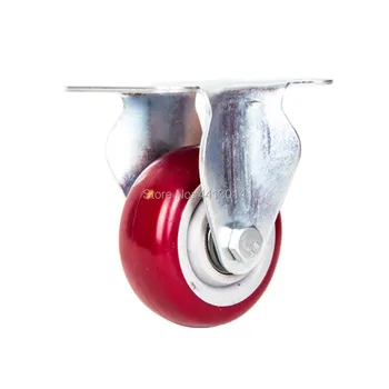 4pcs 3 colių raudona PVC Dviguba Roller Ratas su Stabdžių Universalus Pasukami