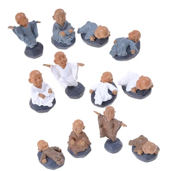 4PCs Kinų Feng Shui Turto Vienuoliai Miniatiūriniai Bonsai Sodo Baldai, Dervos Amatų Statulėlės Pasakų Namų Dekoro Priedai