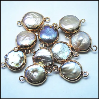 4pcs pobūdžio gėlavandenių perlų jungtys turas baroko formos, aukso spalvos karoliukai jungtys 