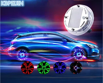 4PCS Saulės Energijos LED Automobilių Auto Flash Varantys Padangų Hub Neoninės Šviesos Toyota corolla rav4 