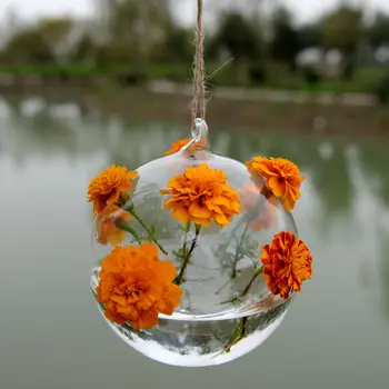 5 Stilių Kūrybos Hanging Ball Stiklo Gėlės Sodinamoji Vaza Terariumai Konteinerių Kraštovaizdžio Butelis Sode Sienos Vaza Apdaila