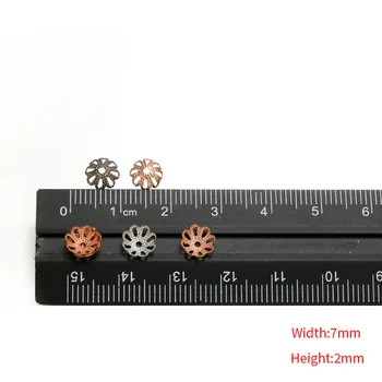 50 vnt 7mm Žalvario Gėlių granulių bžūp Tuščiavidurės Metalinės Briaunos aukštos kokybės 