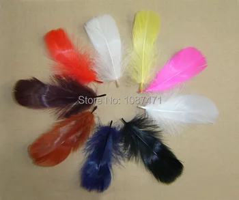 500pcs Dažyti spalvų derinys 6-10cm gamtos nekilnojamojo žąsų plunksnų plunksnelių vestuvių priedai urmu parduoti papuošalai amatų priėmimo