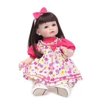 52cm Silikono Reborn Baby Lėlės, Žaislai Gyvas realus Gyvas modeliavimas longhair bebe mielas lėlės vaikams gimtadienio dovanas parduoti