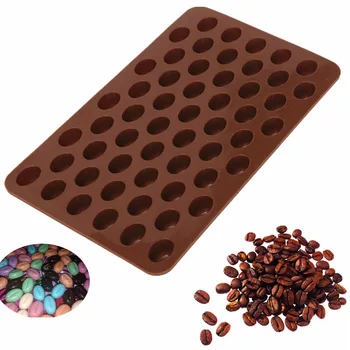 55 Skylių Kavos Pupelių, Šokolado Pelėsių Silikono 3D Kavos Pupelės Non-Stick Tortas Minkštas 