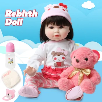 56cm 22 colių Realus Reborn Baby Lėlės mergaitėms Minkšto Silikono Medvilnės Kūno Mados Boneca Atgimsta Vaikams, žaislų, Dovanų Geriausia Playmates