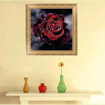 5D Siuvinėjimas, Tapyba Kryželiu Siuvinėti Gėlių, Rožių Namų Dekoro Naujų Pardavimo 30cm*30cm